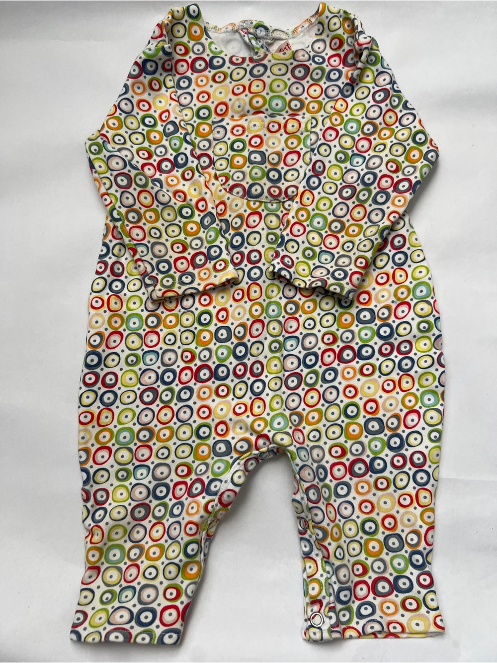 Zutano Multicolor Circle-Print Long Sleeve One-Piece
